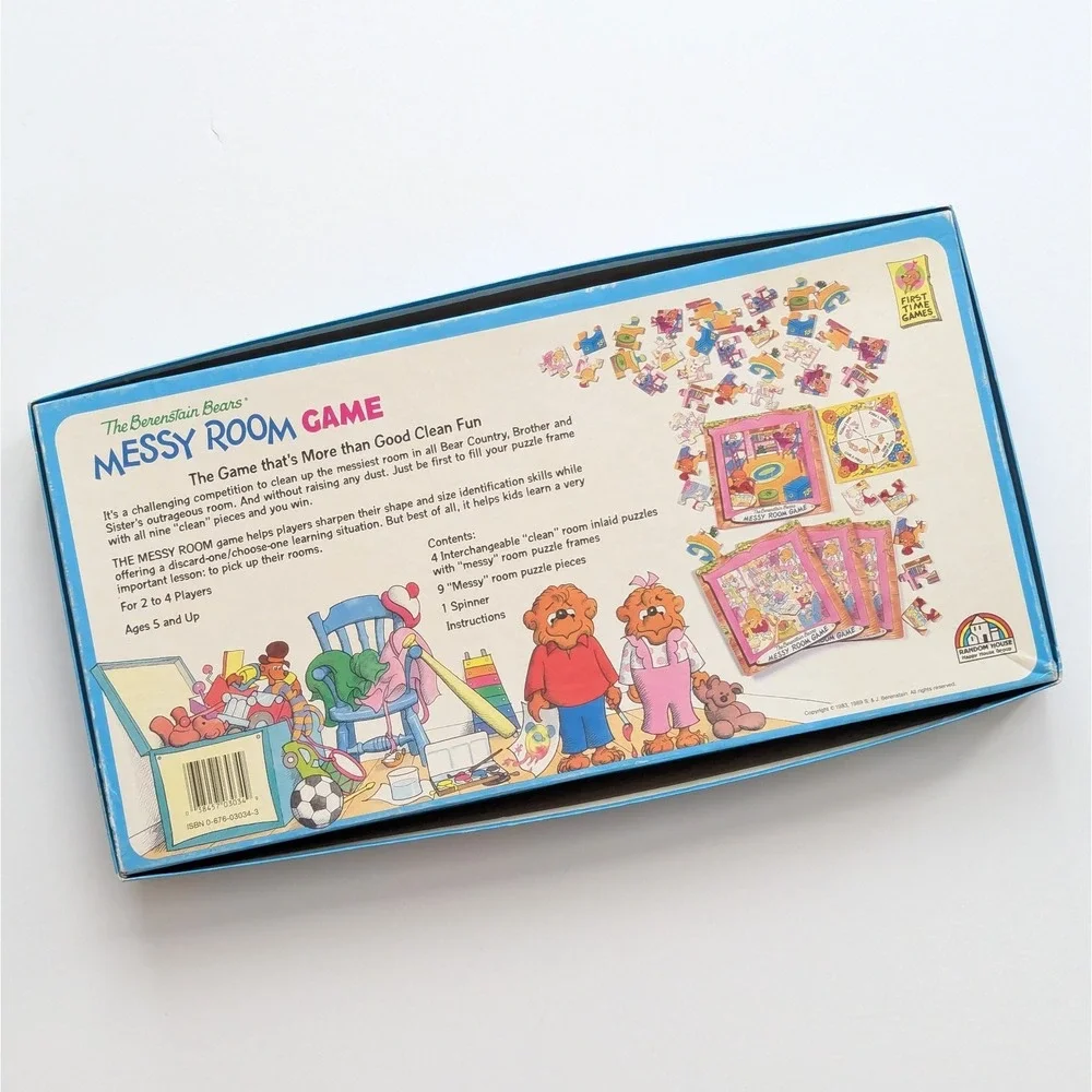 Berenstain Bears Messy Room Board Game 1989 Complete Vintage Puzzle Game EUC!